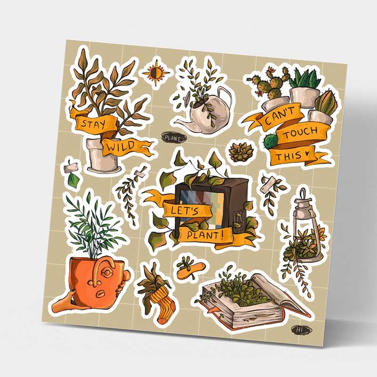 Купить cтикерпак, набор наклеек виниловых недорого Plant в Минске!