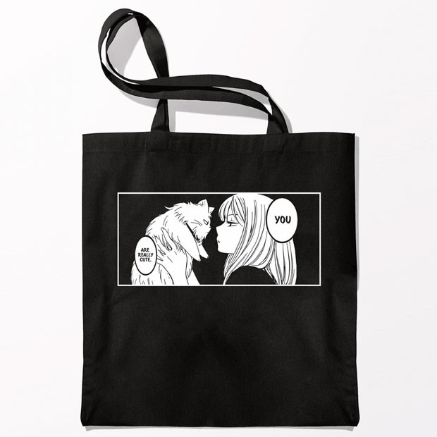 Купить сумку-шоппер с принтами Cute (Черный) в Минске!