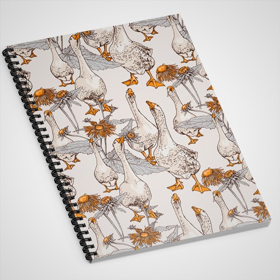 Купить блокнот в клетку с картинкой Гуси в Минске!