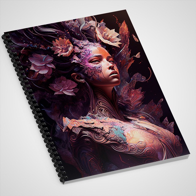 Купить блокнот в клетку с картинкой Девушка в цветах в Минске!