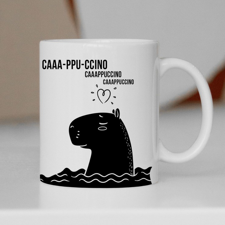 Купить кружку 330мл в подарок, Caaa-ppu-ccino в Минске!