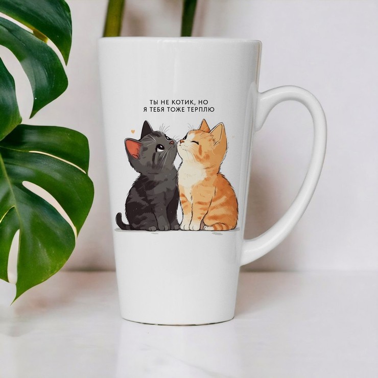 Купить кружку латте 450мл в подарок Ты не котик в Минске!