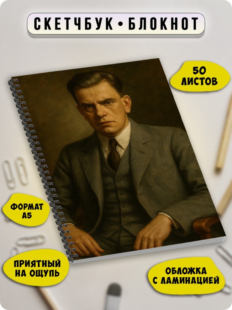 Купить блокнот в клетку с картинкой Маяковский в Минске!